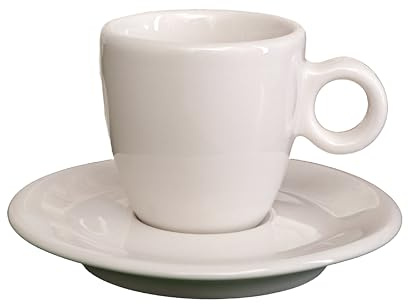 CER-POR Set tazzine caffe con piattino in porcellana turca – Tazzine da caffè particolari impilabili, stile minimal, vendute in set da 2 con piattino – Eleganza Made in Turchia per espresso perfetto
