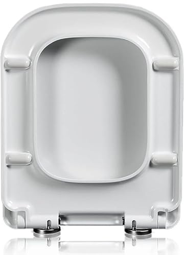 Coperchio Water Rettangolari Con Chiusura Ammortizzata, Copriwater in PP Bianco, Sgancio Rapido Per Una Facile Pulizia, Tavoletta Water Di Ricambio Quadrato, 04B - 36x45 cm
