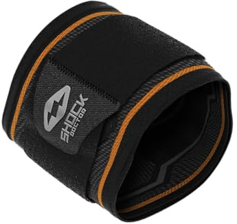 Shock Doctor Compression Knit Tennis/Golf Elbow Sleeve with Gel Support and Strap, Black/Grey, Adult-Large