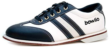 Bowlio Torino Unisex Leather Bowling Shoes - Black/White