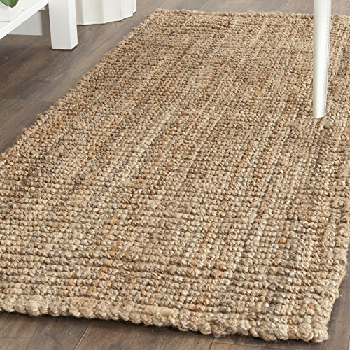 SAFAVIEH Natural Fiber Collection Runner Rug - 2'6 x 10', Natural Brown, Handmade Jute, Farmhouse Style, Chunky Textured Thick Pile (NF447A)