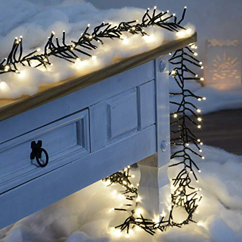 LED Lichterkette warmweiß mit 8 Programmen LEDs für Innen und Außen Büschellichterkette (1512LED - 11m)