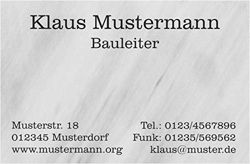 INDIGOS UG® - 1000 Visitenkarten classic marmoriert - 300g Karton - 85x55 mm - Lack - matt - Business - Office - Büro - Geschäft - Firmengründung - Shop