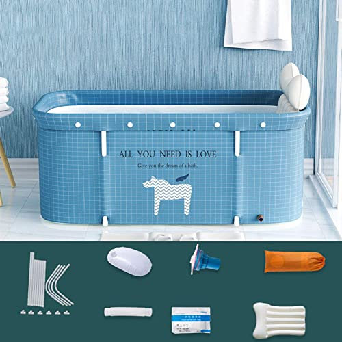 Baignoire portative pliable pour adulte, 120 cm de long, baignoire à vapeur non gonflable autoportante, en plastique épais,