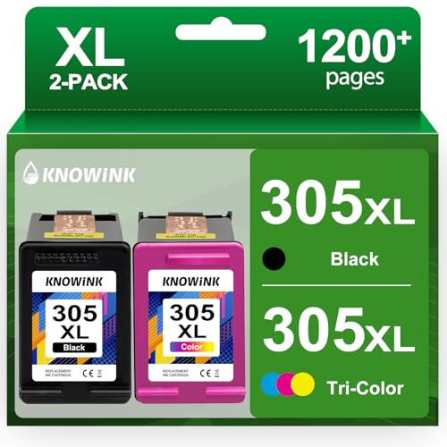 305 XL Cartouche d'encre Compatible avec HP 305XL Noir et Couleur Cartouche Encre HP 305 pour HP DeskJet 2700 2710 2720 2722 4120 4130 Envy 6010 6020 6030 Envy Pro 6420 6430(2-Pack)