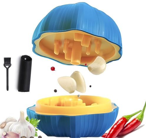 Knoblauchpresse. Garlic Dicer Knoblauchschneider garlic press Knoblauchhacker garlic mincer Küche Zubehör Küchenhelfer garlic crusher Küchengadgets Nützliche Knoblauchschäler