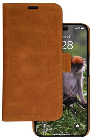 dbramante1928 Lynge - Flip-Hülle für Mobiltelefon - genarbtes Leder - Hellbraun - für Apple iPhone 15 Pro Max