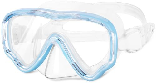 flintronic Kids Swim Goggles, No Leak Swimming Glasses with 180° Clear View, Anti-Fog Diving Goggles for Children Aged 4-15 (Light Blue)