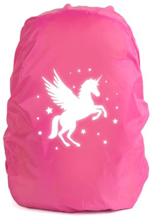 Capaneus Copri Zaino per Pioggia, 35L Coprizaino Antipioggia, Parapioggia Bambino per Zaino Reflective, Impermeabile Antipolvere Scuola per Bicycling, Escursionismo(Unicorno)