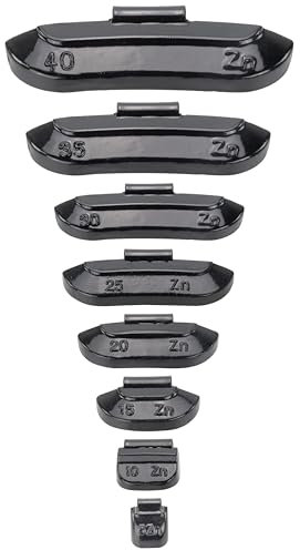 HASKYY Schlaggewichte Auswuchtgewichte Set für Stahlfelgen Wuchtgewichte 200x SCHWARZ je 25 Stück 5g-40g - Auswuchten Gewichte Auswuchtset