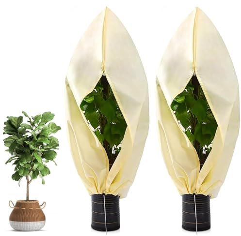 EAEVKPI Voile Hivernage,2 Pack Voile Hivernage Plante Exterieur,Housses de Protection pour Plantes Réutilisable,Bache Hivernage Plante Exterieur pour Plantes à Utiliser en Hiver