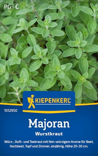 Kiepenkerl Majoransamen Wurstkraut 1012950 - Fein-würziges Aroma - Einjährig - Höhe 20-30 cm - Inhalt für 250 Pflanzen - Kräutersamen, Samen Kräuter