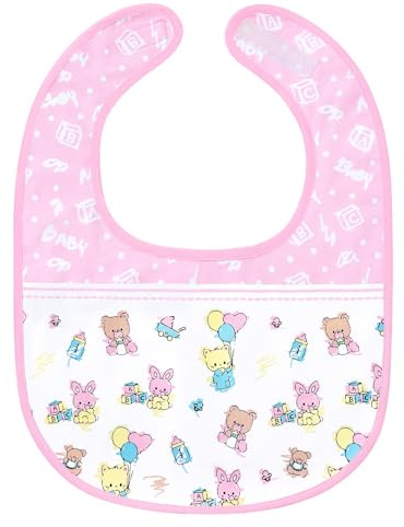 LittleForBig Babydoll Coton Imperméable Imprimé Bavoir Adulte avec Fermeture Velcro Réglable - Bavoir Bébé Cuties Adulte, Bébé Cuties