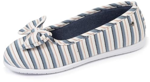 Isotoner - Zapatillas de bailarinas para mujer, ultra cómodas y ligeras, Rayas marineras, 39 EU