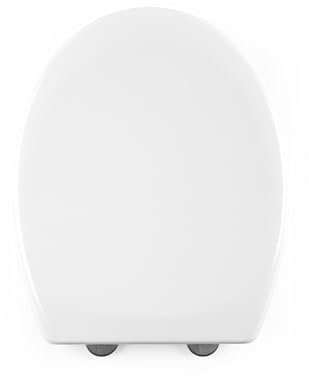 Beldray LA037062PEU7 Anti-bac Soft Close Lid, One Touch Button Quick Release, Remove, Fits Most Standard Toilets, Seat Size 23 x 48 cm(w x d), Duroplastic, Easy Clean, White