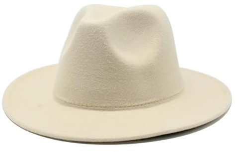 AAIXXIZAO Fedora Trilby Sombrero De Vestir Sombreros De Jazz De Fieltro para Mujer Hombres Niño Niñas Sombreros Decoración De Boda Gorra Panamá 52-54Cmkidsize Beige