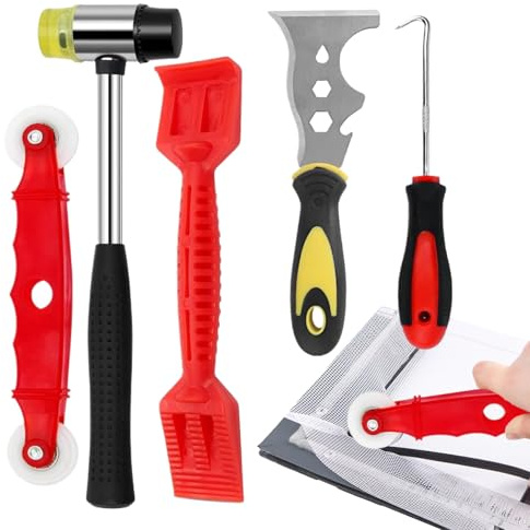 Kit d'Outils pour Vitrage,Presse-Bandeau Cuir Roue d'Étanchéité Crochet - Accessoires de Réparation Pose pour Renouvellement Mastic Démontage Cadre Remplacement Vitre