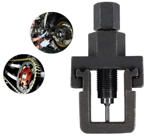 MoSundi Motorcycle Chain Riveter and Breaker Tool for DID Heavy Duty Roller Chains, Carbon Steel Splitter with Compact Size 11x5.7x3.5cm, Black