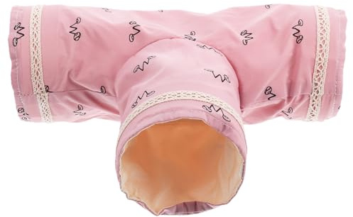 Tofficu Tunnel de Jeu pour Hamsters et Petits Animaux, Trois Voies en Plastique Rose, Habitat Ludique pour Cobayes, Chinchillas et Souris, Accessoire pour Cage et Divertissement Quotidien