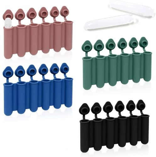4 stampi per cubetti di ghiaccio, in silicone, per supposte, mini cubetti di ghiaccio con coperchio, facile da rimuovere, per bottiglie, facile da estrarre e rimuovere la bottiglia d'acqua (B)