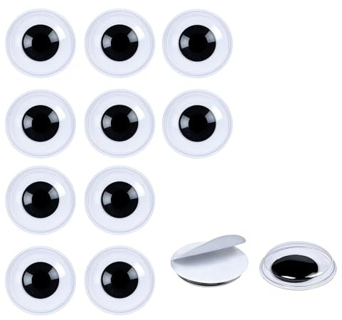 10Pcs Large Google Eyes Self Adhesive,Big Craft Googly Eyes for Crafting | 50mm Stick on Giant Eye 2 Inches Wiggle Black and White,Decorations & Kids Projects for DIY Scrapbooking Toys Accessories