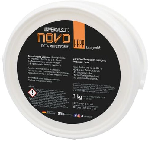 Hepp GmbH & Co KG - Universalseife Novo Orange 3kg Eimer