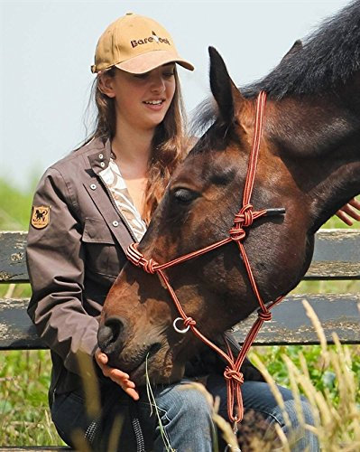 BeGentle Knotenhalfter Braun – Weiches, anschmiegsames Material – zweifarbige Optik – für Bodenarbeit & gebissloses Reiten – Größe Full