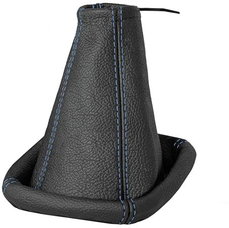 L&P A0006-2 Schaltsack Schaltmanschette 100% Echtleder Leder Schwarz Naht Blau Ersatzteil für Zafira A