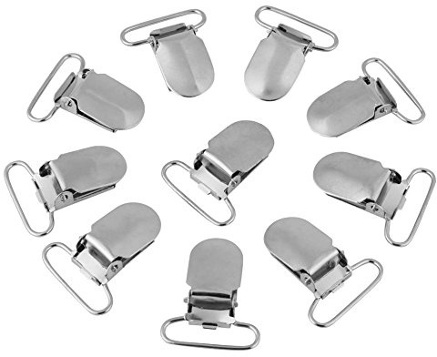 10 Pièces Corde en Métal Clip, pour Bretelles Bretelles Sucette Clip Accessoires, pour Réparation des Pièces Détachées,25mm