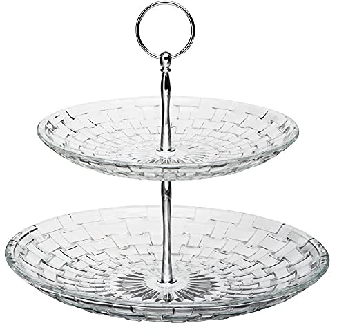 Dorre Glitter Kakfat klarglas 2 våningar 23 cm