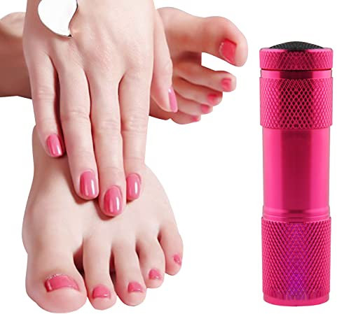 Mini UV Nagellampe, Mini LED Nageltrockner, Mini UV Gel Nagellampe, Nagellampe aus Gel, UV Taschenlampen Gel Licht, LED Nagel Maniküre Licht, USB Nagellack Backlampe, Rosenrot (Ohne Batterie)
