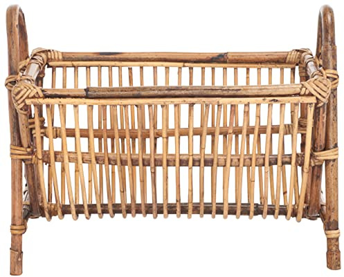 SAFAVIEH Home Collection Jove Honey Brown Wash Solid Wood Newspaper Rack (Fully Assembled)