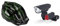 FISCHER Erwachsene Fahrradhelm, Radhelm, Cityhelm Arrow, S/M, 54-59cm, schwarz grün & DANSI Fahrradleuchten-Set StVZO I LED-Fahrradlicht I Rad-Licht hell vorne + hinten I Fahrradbeleuchtung 15-100 Lux
