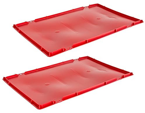 Coperchio Eurobox 1-30 x Coperchio 40 x 60 cm Coperchio Scatola per carne Coperchio Scatola da macellaio Scatola impilabile Euro Box Rosso Selezione Kingpower, Numero:2