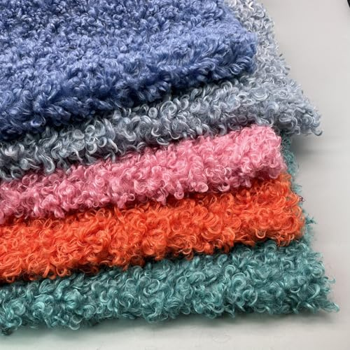 Piel Sintética Piel De Oveja Tejido Polar Sherpa Pelo Rizado Piel De Cordero Material Forro Térmico Para Forro Abrigo De Zapatos Confección Bricolaje Decoración(Size:160 * 45cm,Color:rosa rojo)