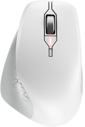 CHERRY STREAM MOUSE COMFORT, Trådlös Ergonomisk Mus Med Gummerat Tumstöd, Särskilt För Högerhänta, 2,4 GHz, 6 Tystgående Knappar, Vit