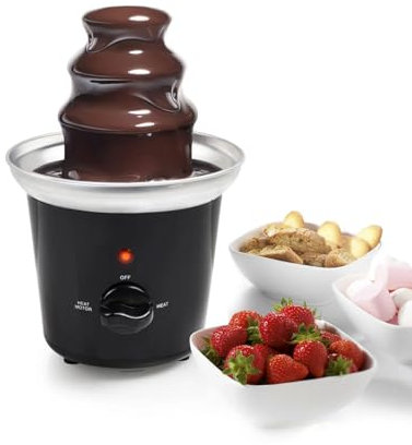 Avilia Fontana Elettrica di Cioccolata a Cascata 32W con LED Luminoso - 3 Livelli di Cascata e Comodi Piedini Antiscivolo per Una Maggiore Stabilità - Design Elegante e Compatto 15x15x24cm