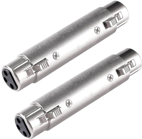 KUOQIY 2 ST 3-Polig XLR-Könsväxlare, XLR-Hona-till-Hona-Adapter, för Mixer, Mikrofon, ljudutrustning