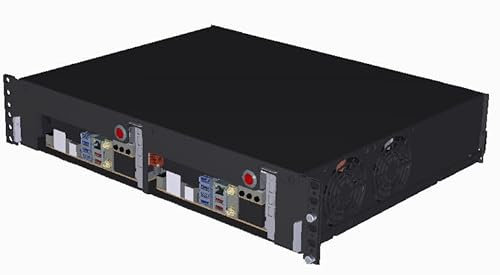 R-CASE 2 PRO - FRONT RACK fodral 19 tum, 2U storlek, 2 x mITX, 3x HDD, 3x SSD, 2x GPU lågprofil, 2x FLEX ATX