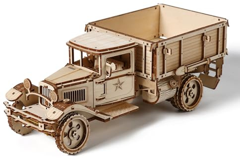 Cuteefun 3D Holz Puzzle, Auto Holzmodellbausatz, Machen Sie Ihr Eigenes Holzhandwerk Kit, für Erwachsene und Jugendliche zu Bauen, Ideal für Geburtstag Weihnachten Vatertag (Lastwagen)