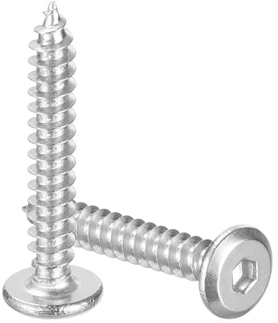 QUARKZMAN M4 x 25mm (50 Pezzi) Viti a Testa Cilindrica con Innesto Esagonale, Acciaio Inossidabile Autofilettanti a Filettatura Completa per Mobili in Legno