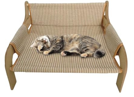 Generisch Amaca per gatti – Divano rialzato per animali domestici, lettino per gatti, traspirante, per interni ed esterni, soggiorno, camera da letto, cuccioli estivi