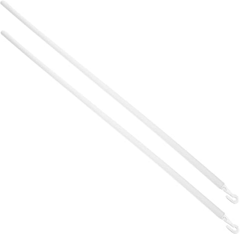 TOBBOMEY 2 Series Soporte para Varillas de Cortina de Techo Doble Resistente con Ganchos Extensible para Persianas Verticales y Visillos