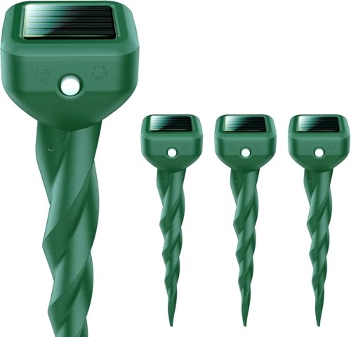 Sodwot Maulwurf Vertreiber 4 Pack–Maulwurfschreck solar Testsieger, IP65 Geeignet zur Vertreibung von Maulwürfe und Anderen Nagetieren in Gärten Rasen