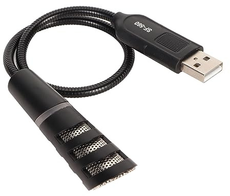 Hamwesh Mini USB-mikrofon, Brusreducering med en Knapp Avstängd USB-svanhalsmikrofon, Datormikrofon med Rundstrålande Ljudupptagning för Bärbar Dator Mac Desktop