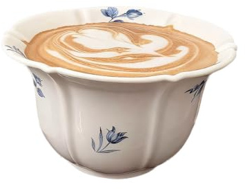 300 ml/10 oz keramisk mjölkkaffekopp med nordisk design-blommig hållkopp -300 ml