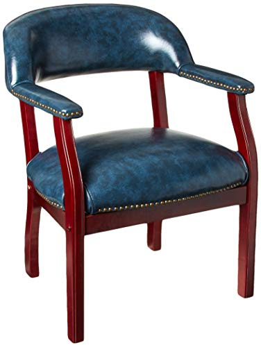 Boss Office Products Ivy Leauge Vinyl Executive Catain's Chair in Blue (B9540-BE)