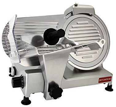 BESWOOD 10 Electric Deli Meat Slicer, Cheese Food Slicer with Premium Chromium-plated Steel Blade, for Commercial and for Home Use 240W, BESWOOD250
