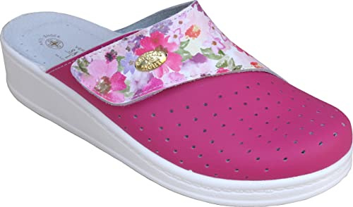Sanital Light - ZAPATILLA EN CUERO POR LA CASA Cierre de gancho - 4358 FUXIA 39