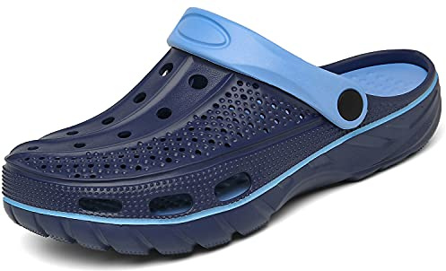 INMINPIN Träskor herr sandaletter sommar tofflor damer halkfria andas strandsandaler trädgårdsskor, blå, 36/37 EU